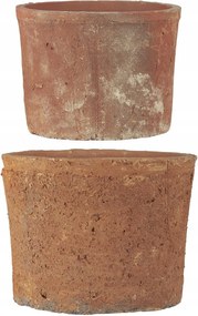Virágcserép szett piros agyagból Ib Laursen, 2 db