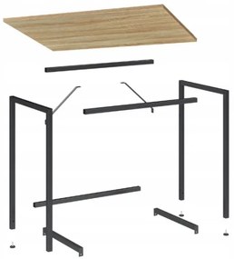 Dolgozószobai szett íróasztal TAYLOR 80x50 cm sonoma tölgy + irodai szék AVOLA VELVET világoskék