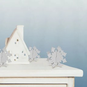 Karácsonyi dekor &#8211; jégkristály &#8211; ezüst &#8211; 5 db / csomag