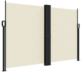 krémszínű behúzható oldalsó napellenző 160x1000cm