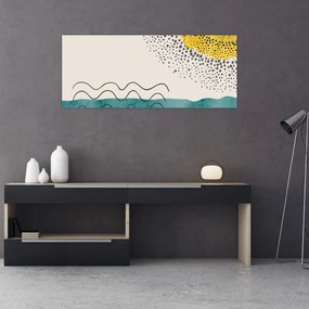 Kép - Absztrakt festmény a strandról N⁰1 (120x50 cm)