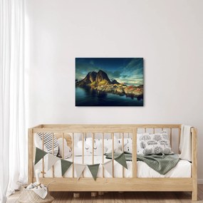 Egy halászati falu képe Norvégiában (70x50 cm)