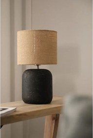 Fekete-natúr színű asztali lámpa juta búrával (magasság 32,5 cm) Montagna – Markslöjd