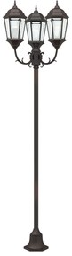 Kerti Lámpaoszlop 3-Lámpás E27 Bronz 220 cm Alumínium