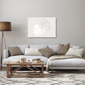 Üveg kép - Line art monstera N⁰2 (70x50 cm)
