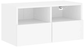 fehér szerelt fa fali TV-szekrény 60 x 30 x 30 cm