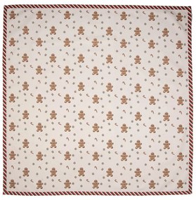 Karácsonyi pamut asztalterítő 100x100 cm Classic Gingerbread Magic