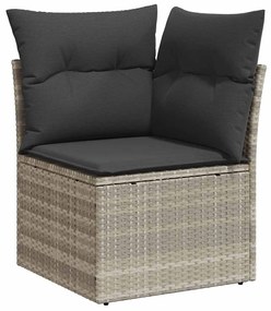 Kerti Kanapé Szett párnával 4 pcs Világosszürke Poli rattan