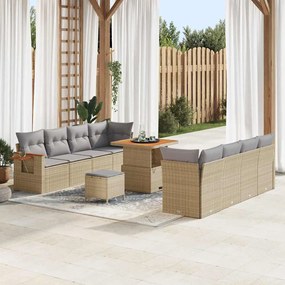 Kerti Kanapé Szett 11 pcs bézs és világosszürke 80 x 80 x 71 cm