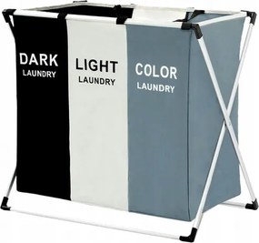 Kosár/rendező/szennyestartó háromrekeszes szabadonálló-kapacitás 135L