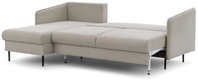 Taila Mini bal oldali sarokkanapé - bézs Loft 02 / fekete lábak