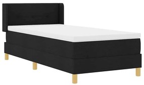 Boxrugós ágy Fekete és fehér és fekete 80 x 200 cm szövet