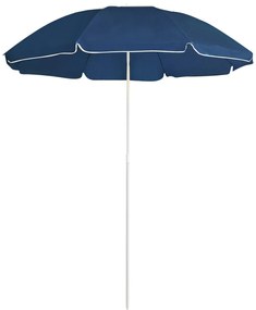 kék kültéri napernyő acél rúddal 180 cm