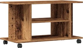 vidaXL antik fa színű szerelt fa TV-szekrény görgőkkel 80 x 40 x 45 cm