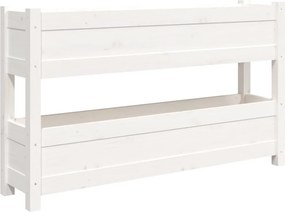 vidaXL fehér tömör fenyőfa növénytartó 112x25x66 cm