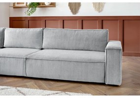 Világosszürke kordbársony sarokkanapé (bal oldali) Nihad modular – Bobochic Paris