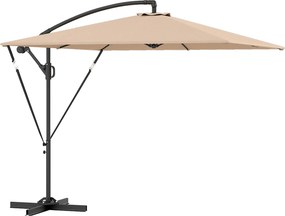 Outsunny Ferde Napernyő Ø260 cm Napernyő UV Védelemmel 50+, Vízlepergető Forgatható Napernyő Állvánnyal, Fedezettel, Kvázi Biztonsággal, Állványos Nap