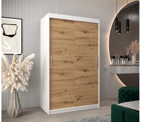 Ruhásszekrény 120 cm Toki (matt fekete + artisan tölgy). 1064805