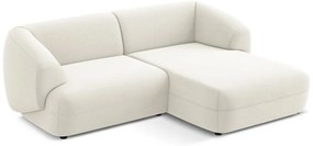 Fehér bársony sarokkanapé (jobb oldali) Moana – Makamii