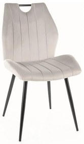 Arco Velvet étkezőszék, világosszürke / fekete