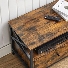 TV-szekrény 2 fiókkal 120 x 50 x 40 cm rusztikus barna