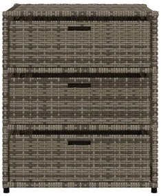 szürke polyrattan kerti tárolószekrény 55 x 59 x 69 cm