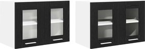 vidaXL Függő szekrény 2 pcs Fekete tölgy 60 x 31 x 40 cm Faanyag