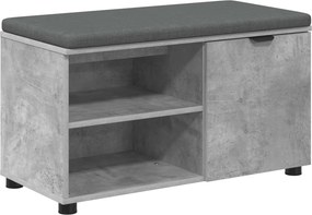 vidaXL Előtér pad Beton Szürke 80 x 38 x 46 cm Műanyag Fa és Szövet