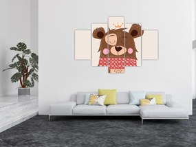 Kép - Teddy maci piros sállal (150x105 cm)