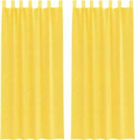 vidaXL 2 db sárga fátyolfüggönyök hurokkal 140x225 cm