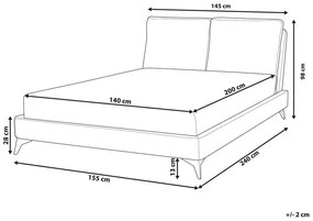 Franciaágy 140 cm Napoli Bonell (krém)  (ágyráccsal és matraccal, és tárolóhellyel). 1081341