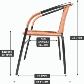 Kerti bisztrószék egymásba rakható szürke/naturális