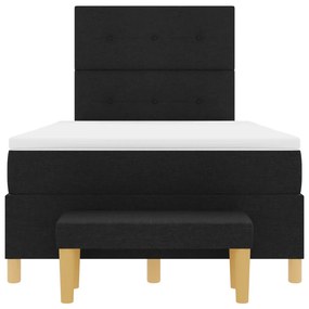 Box Spring Ágy Matrac &amp; Pad Fekete 120x190 cm Szövet