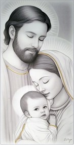 Fára festett Szent Család kép 12x24 cm Cikkszám: ES05191801D