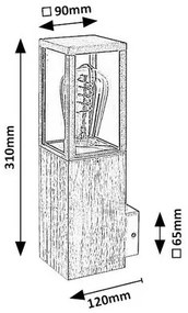 Rabalux 7195 Wales kültéri fali lámpa fa elemekkel