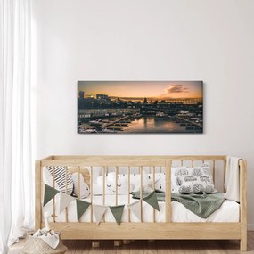 Kép - kikötő város (120x50 cm)