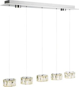 Globo 49350-52H Függeszték króm, üveg kristály, LxBxH:820x160x1200, tartozék: 1xLED 52W 230V, 3700lm, 4000K
