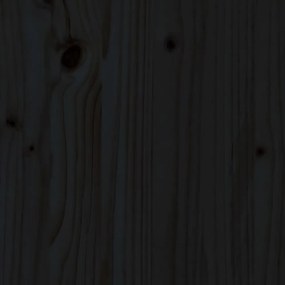 fekete tömör fenyőfa kerti magaságyás kerítéssel 100x30x30 cm