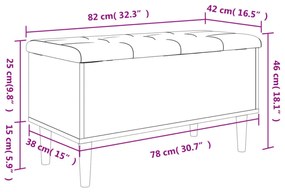 füstös tölgy színű szerelt fa tárolópad 82x42x46 cm