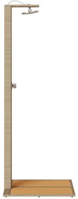 Kerti Zuhanyzó Bézs 60x80x214 cm Poli Rattan