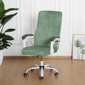 ForgószékHuzat (L-es, bársonyos, 1 részes, zöld)