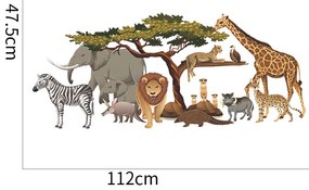 Falmatrica "Afrikai állatok" 112x47cm