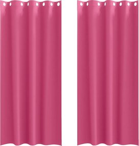 vidaXL Fekete Függöny Gyűrűkkel 2 pcs Élénk rózsaszín 225 x 140 cm