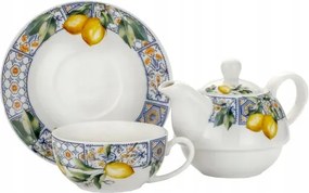 Tea for one porcelán teáskészlet 350/240 ml citrom motívum