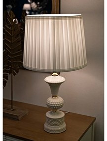 Fehér asztali lámpa textil búrával (magasság 57 cm) Caserta – Mauro Ferretti