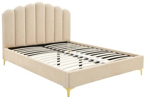 Bézs Bársony Franciaágy 160x200 GEMINI