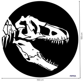 PIPPER. Kör alakú falmatrica "T-Rex csontváz" Méret: 100cm
