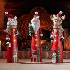 Karácsonyi elemes Yule figura dekoráció világítással 60 cm - 3 féle