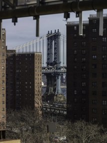Poszter 60x80cm Manhattan híd New York épületeken át, Assaf F