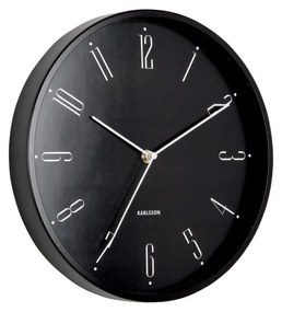 Karlsson 5988BK dizájner falióra, fekete, átmérő30 cm